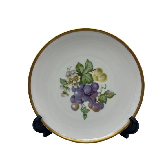 Vintage Hutschenreuther Fruit Salad Plate Lot of 5 Germany Gold Rim 8" 1960s - Picture 4 of 8